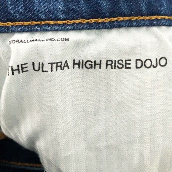 7 For All Mankind Ultra High Rise Dojo Jeans Flare Beauty Blue 32 7U482478 $228 - Picture 8 of 12